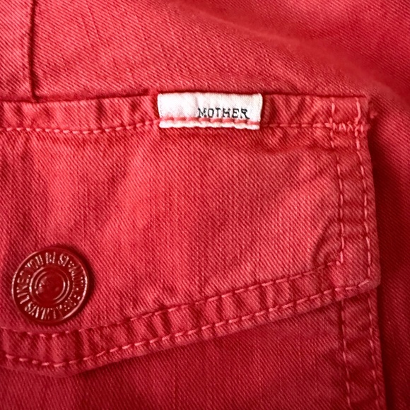 MOTHER Women’s Red No Zip Misfit Jogger Pant Size 26 Casual Travel - Picture 5 of 10